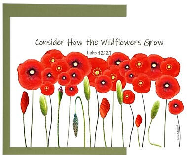 Poppies and Pods Frameable Card