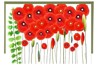 Wild Red Poppies Frameable Card