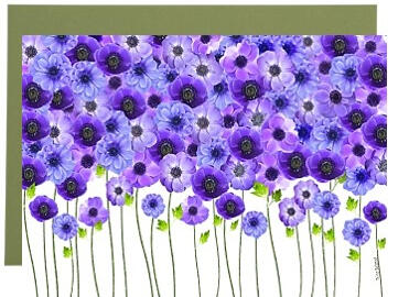 Purple Anemones Frameable Card