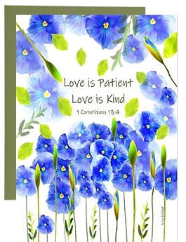 Blue Pansies Frameable Card