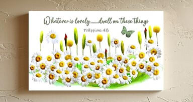 Mountain Daisies 3x6 print on wood panel