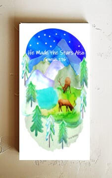 Evergreen Elk 3x6 print on wood panel