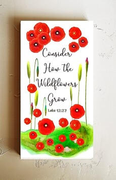 Poppyfield 3x6 print on wood panel