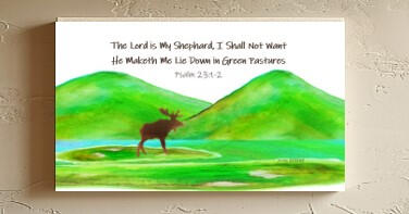 Green Pastures 3x6 print on wood panel