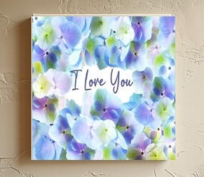 Hydrangeas 4x4 print on wood panel