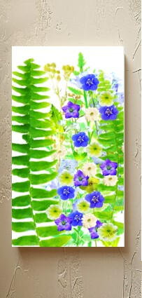 Forest Blooms 3x6 print on wood panel