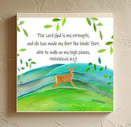 Mountain Deer 4x4 print on wood panel