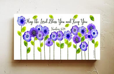 Wild Anemones 3x6 print on wood panel