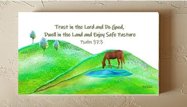 Safe Pasture 3x6 print on wood panel