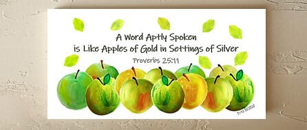 Apples of Gold 3x6 print on wood panel